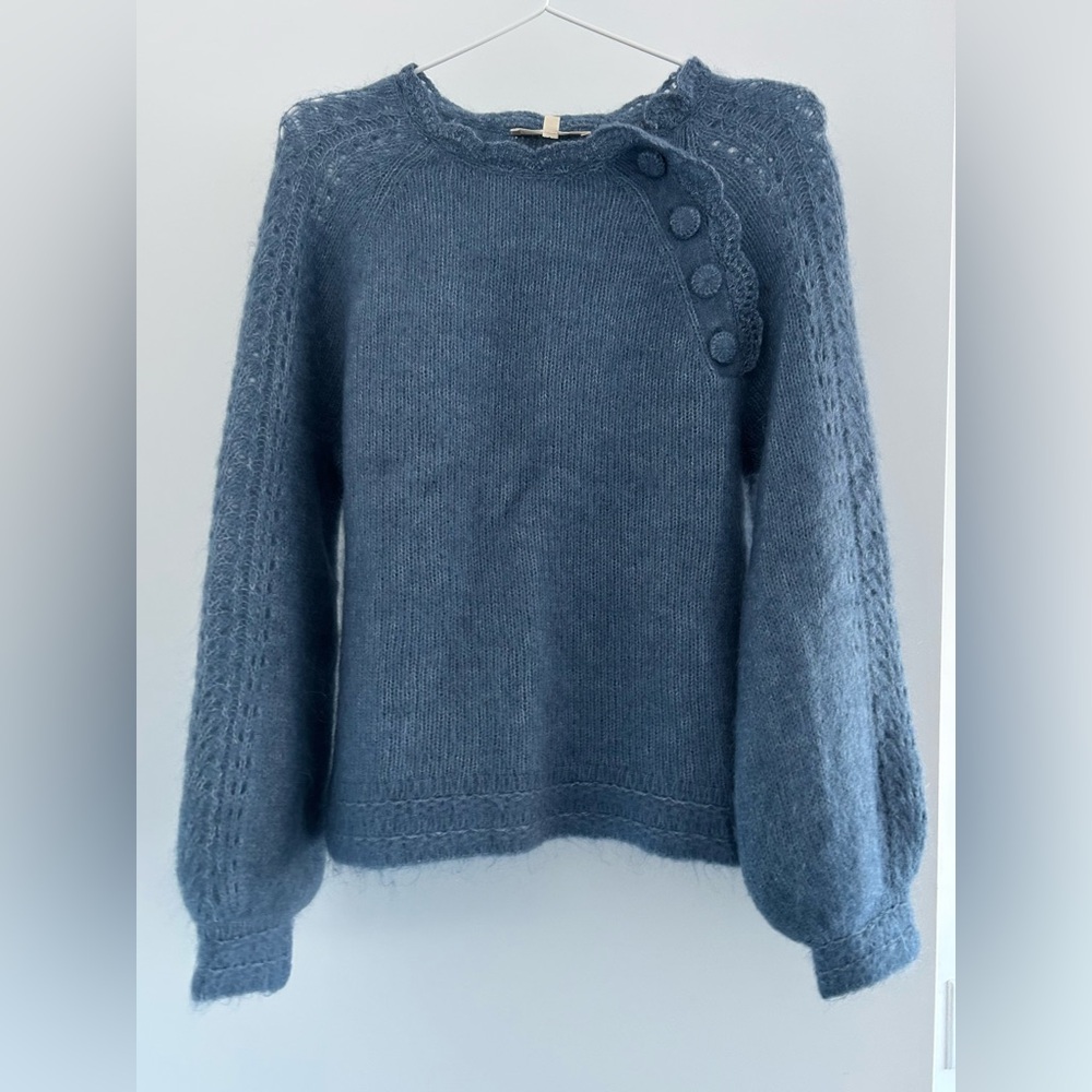 Elegant Vintage Blue Sézane Ella Sweater - Picture 5 of 6